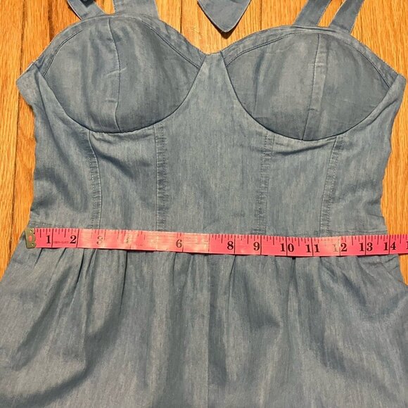 Band of the Free Jumpsuit Womens Small Blue Sweetheart Neckline Wide Leg Blue - Picture 6 of 12